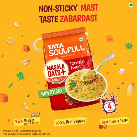 Tata Soulfull Masala Oats+ | Tomato Twist | 25% Millets | Real VEGgies