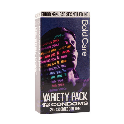 Bold Care 404 By Variety Pack Condoms - Ultra Thin, Multi-Textured, Nano Thin, Chocolate Flavour, & Strawberry Flavoured Condoms