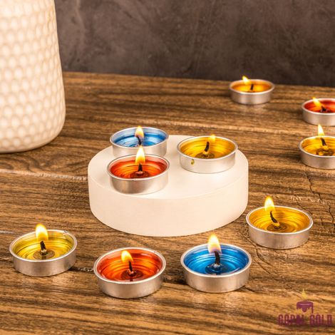Colored T-Light Candles | 8 g each | Pack Of 10 | Walton