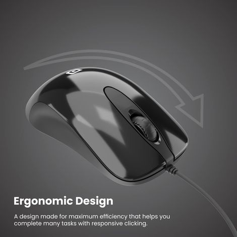 Portronics Wired Optical Mouse(Black)