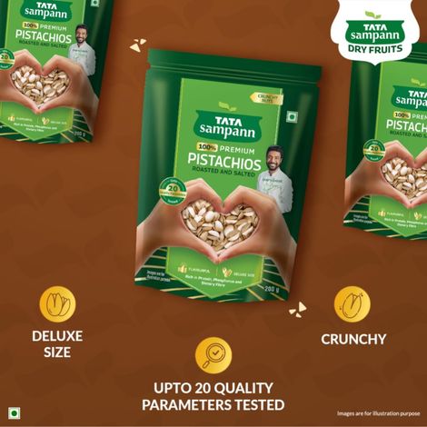 Tata Sampann 100% Iranian Pistachios Roasted & Salted