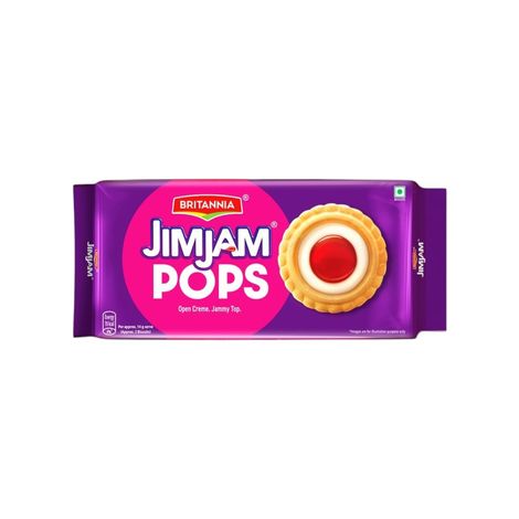 Britannia Jimjam Pops, Crunchy Cookie Vanilla Cream Biscuits