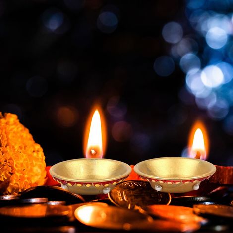 Pichai Decorative Golden Pooja Thali - 11 Inches