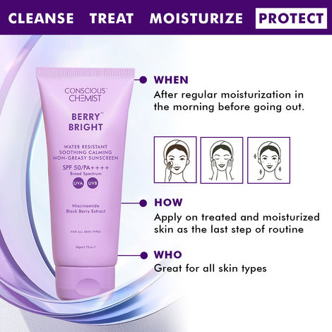 Conscious Chemist Berry Bright Water Resistant Non-Greasy Sunscreen SPF 50 PA++++