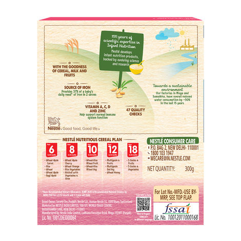 Nestle Cerelac Wheat Rice Mixed Fruit Baby Food Cereal | No Preservatives | 10 to 24 Months