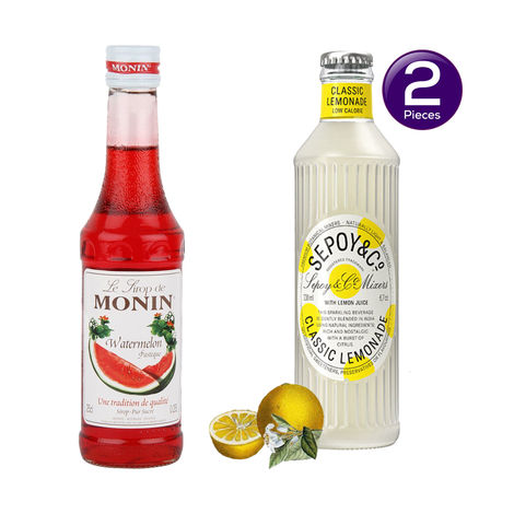 MONIN Watermelon Syrup () & Sepoy & Co. Classic Lemonade () Combo 