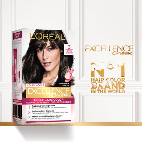 L'Oreal Paris Excellence Creme Hair Color, 3 Dark Brown