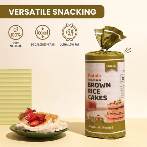 Pintola Organic Wholegrain Brown Rice Cakes Unsalted