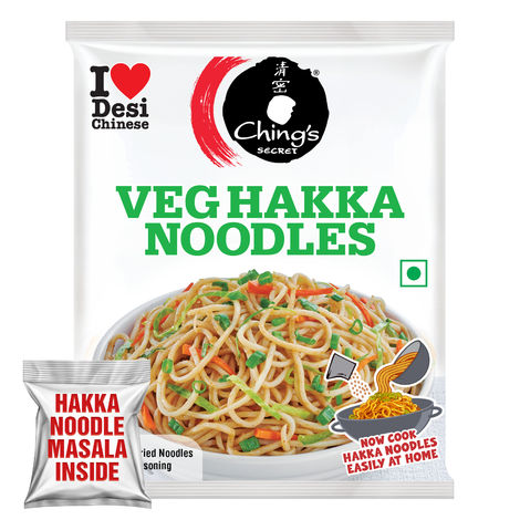 Ching's Secret Veg Hakka Noodles, Cooks In 5-7 mins, Just Soak & Drain
