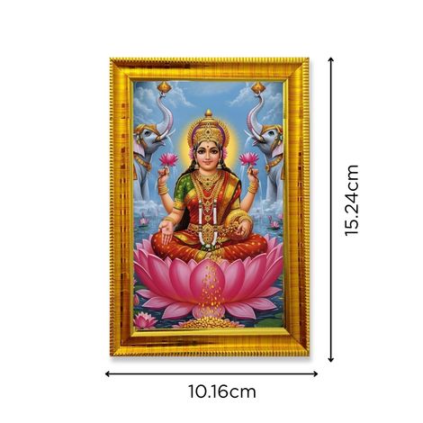 eCraftIndia Dhana Vaibhav Laxmi Devi Photo Frame(Wood, 4 x 6 Inch)