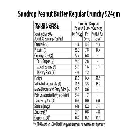 Sundrop Peanut Butter - Crunchy