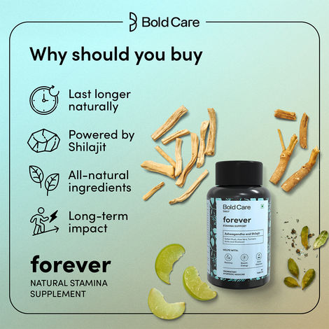 Bold Care Forever - Stamina Booster Supplements for Men - All Natural Ashwagandha & Shilajit