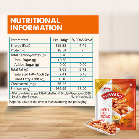 Godrej Yummiez Chilli Chicken Sausages