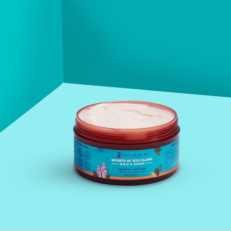 Pilgrim Korean Argan Oil Hair Mask for Dry & Frizzy Hair with White Lotus for Smoothening & Hairfall Control