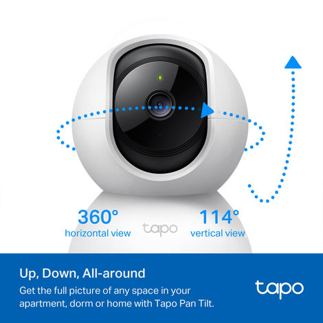 TP-Link Tapo C200 360Degree 2MP 1080p Full HD Pan/Tilt Home Security Wi-Fi Smart Camera| Alexa Enabled| 2-Way Audio| Night Vision| Motion Detection| Sound and Light Alarm| Indoor CCTV -  White