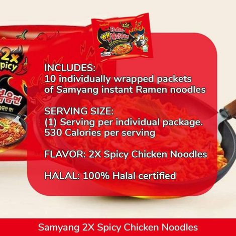 Samyang Korean 2x Spicy Hot Chicken Ramen Non Veg Combo