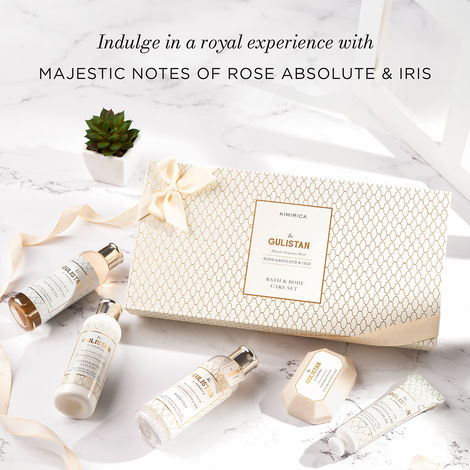 Kimirica Gulistan Indulgence Set | Luxury Bath & Body Gift Set with Soothing Rose Fragrance