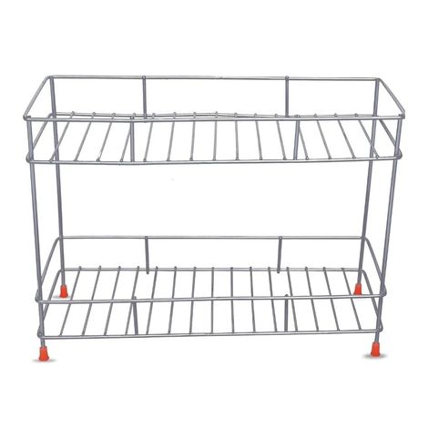 Go Hooked Stainless Steel 2-Tier Multipurpose Shelf Basket Storage Organizer