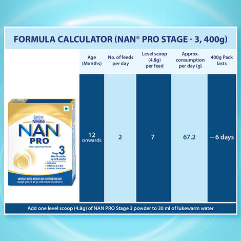 Nestle Nan Pro Stage 3 Follow-Up Formula | After 12 Months