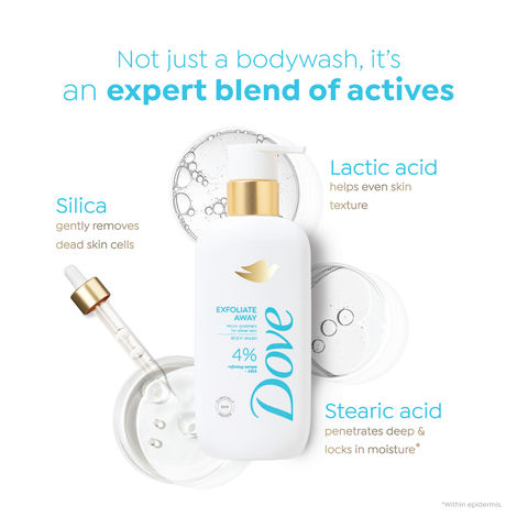 Dove 4% Refining Serum + AHA Exfoliate Away Serum Body Wash