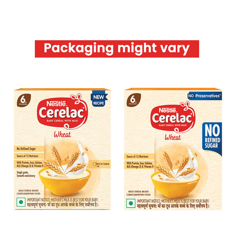 Nestle CERELAC Wheat Baby Food Cereal, No Refined Sugar & No Preservatives