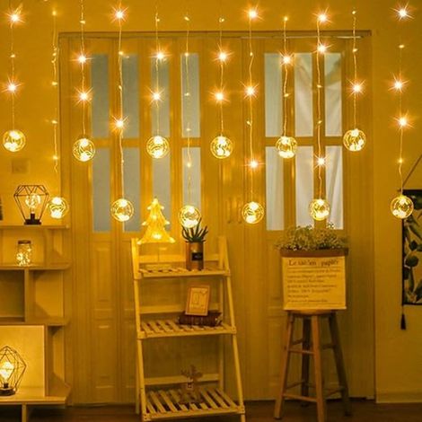 Desidiya Wishing Ball Curtain String Lights - Perfect For Christmas, Diwali, Home Decor