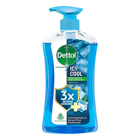 Dettol Icy Cool Body Wash and Shower Gel Pump with Salicylic Acid for Men | Long Lasting Freshness