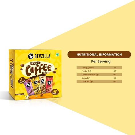 Bevzilla Assorted Flavoured Instant Coffee Powder Sachets