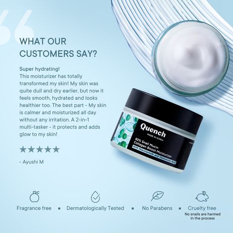 Quench Botanics 92% Snail Mucin Collagen Boost Moisturizer