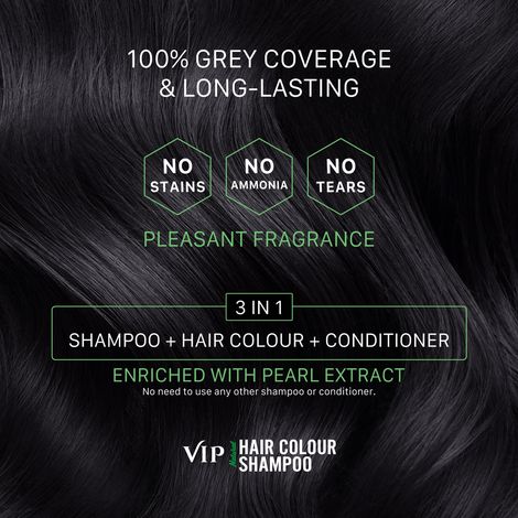 Vip Hair Colour Shampoo black Alternate To Hair Dye Salon Like Hair Color