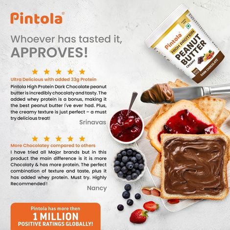 Pintola Creamy High Protein Peanut Butter Dark Chocolate