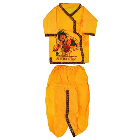 Cotton Printed Krishna Dress For Boy 3-4 Years | Ecraftindia