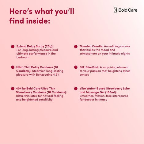 Bold Care Limited Edition Honeymoon Gifting Pack For Him & Her - Strawberry Flavour