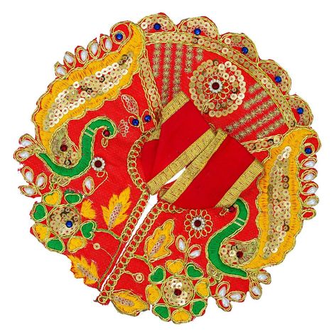 Floral Decorative Ladoo Gopal Dress for Idol (Size 4) Krishna Costume | Krishna Janmastami Special (Ecraftindia)