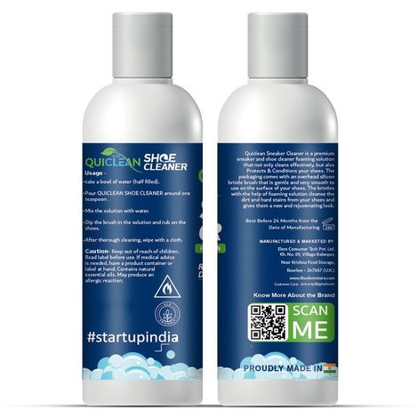 Quiclean Shoe Cleaner Kit With Brush | Best For WHite Shoes, Nubuck, Canvas, Sports Sneakers