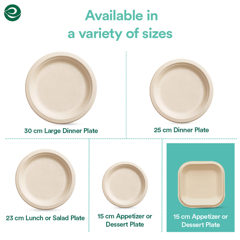 Eco Soul 6 Inch Square | 25 Count | Disposable Plate