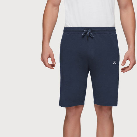 XYXX Ace Cotton Modal solid Shorts | 2 Side Pocket with zip | Dress Blue- S