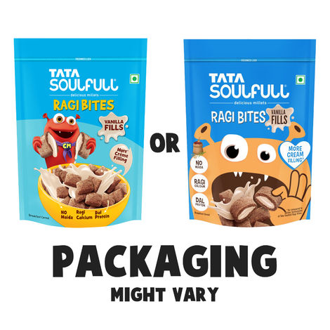 Tata Soulfull Ragi Bites Vanilla Fills, No Maida, More Cream Filling, Kids Cereal