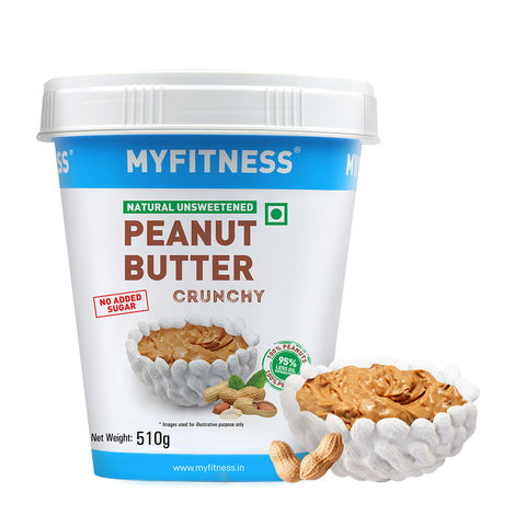 MyFitness All Natural Peanut Butter Crunchy Spread | No Sugar, High Protein