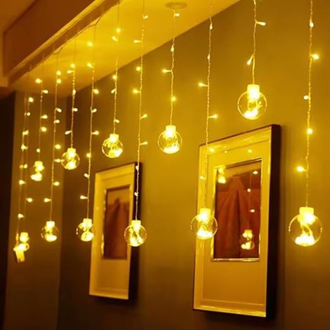 Desidiya Wishing Ball Curtain String Lights - Perfect For Christmas, Diwali, Home Decor