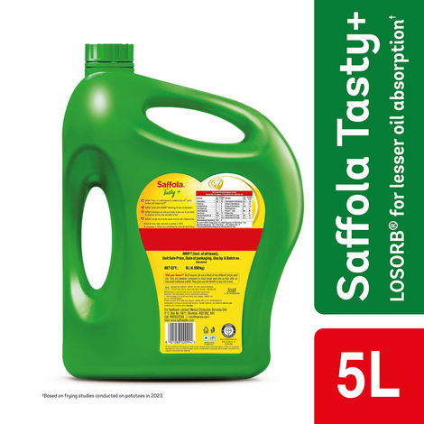 Saffola Tasty + Refined Rice bran & Corn Oil | 50% More Oryzanol | Multi-Source Edible Oil