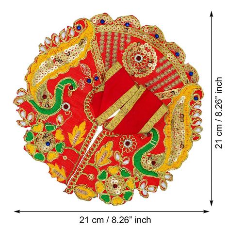 Floral Decorative Ladoo Gopal Dress for Idol (Size 4) Krishna Costume | Krishna Janmastami Special (Ecraftindia)