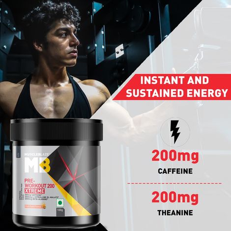 MuscleBlaze Pre Workout 200 Xtreme (Fruit Punch, 15 Servings)