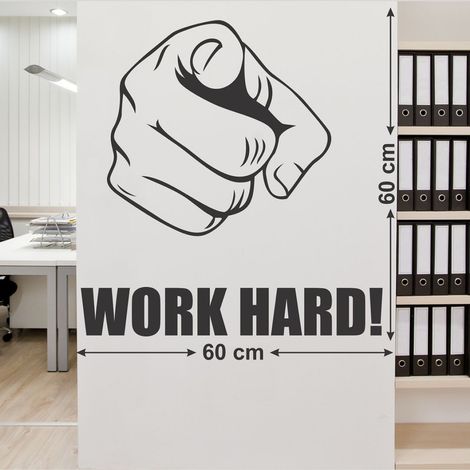 Wollzo 60 cm Work Hard Removable Sticker