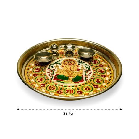 Divine Vibes Ganesh Ji Puja Thali Size 10.75 Inch