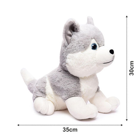 Webby Plush Husky Dog Stuffed Animal Puppy Soft Toy, Adorable Gifts for Kids and Adult, 30CM (Grey)