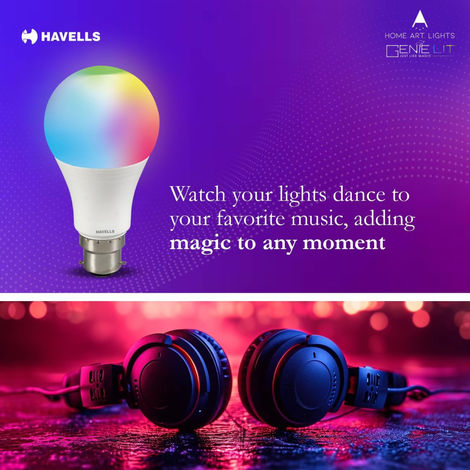 Havells 9W WiFi Smart Bulb Compatible With Alexa & Google Assistant Rgb Colours | B22 Base Holder