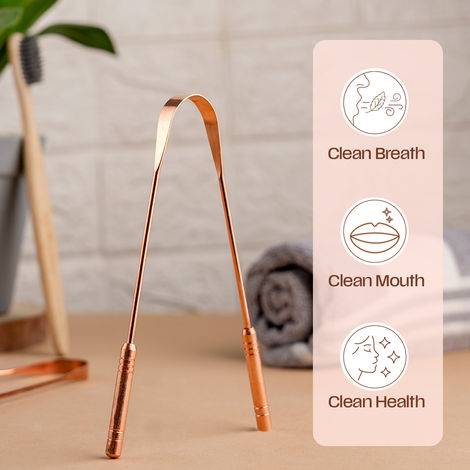 BAY6 Copper Tongue Cleaner with Scientific fluid design (Pure Copper)