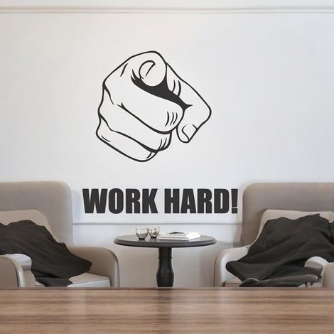 Wollzo 60 cm Work Hard Removable Sticker