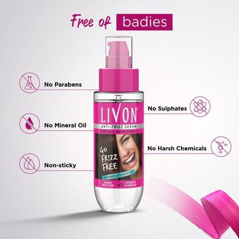 Livon Hair Serum, For Dry & Frizzy Hair | Provides shine, smoothness & damage protection